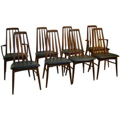 Niels Koefoed for Hornslett Set of Eight "EVA" Teak Danish Dining Chairs