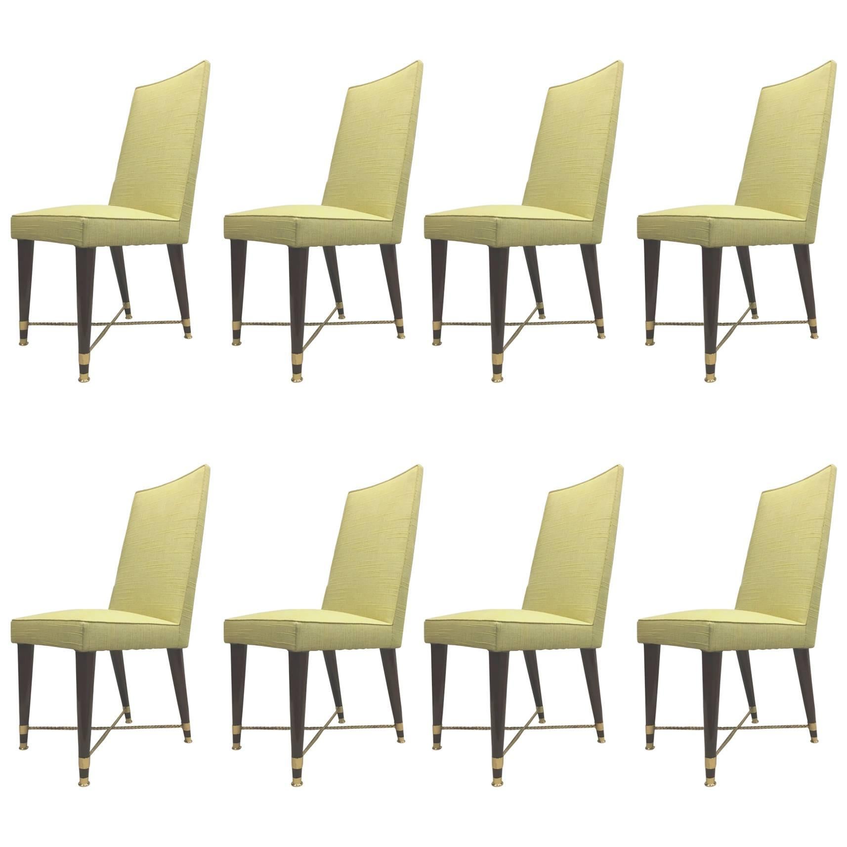Jean Royere Documented Exceptional Set of Chicest Eight Dining Chairs For Sale