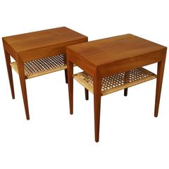 Pair of Haslev Bed Tables or Lamp Tables in Teak, 1960s