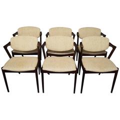 Set of Six Kai Kristiansen, Model 42, Dining Room Chairs, 1960s