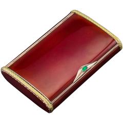 Antique 20th Century Russian Faberge Silver and Guilloche Enamel Cigarette Case