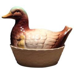 Vintage Ceramic Duck Egg Storage Pot