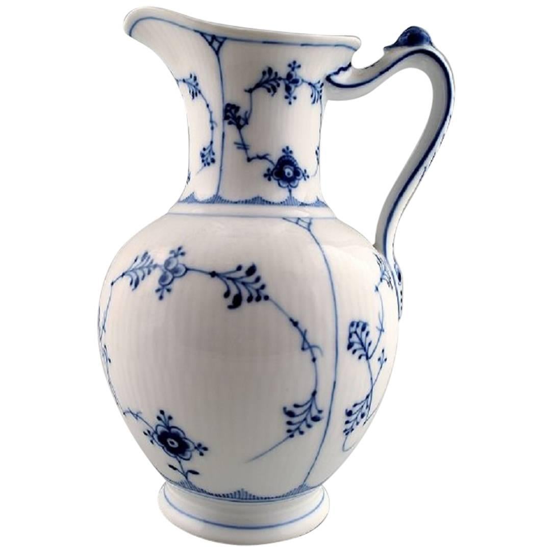 Royal Copenhagen Blue Fluted Plain Chocolate Pot with Lid No. 482