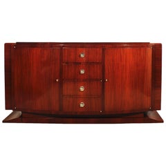 Vintage 1930´s Art Deco Sideboard In Mahogany and Bronze - France