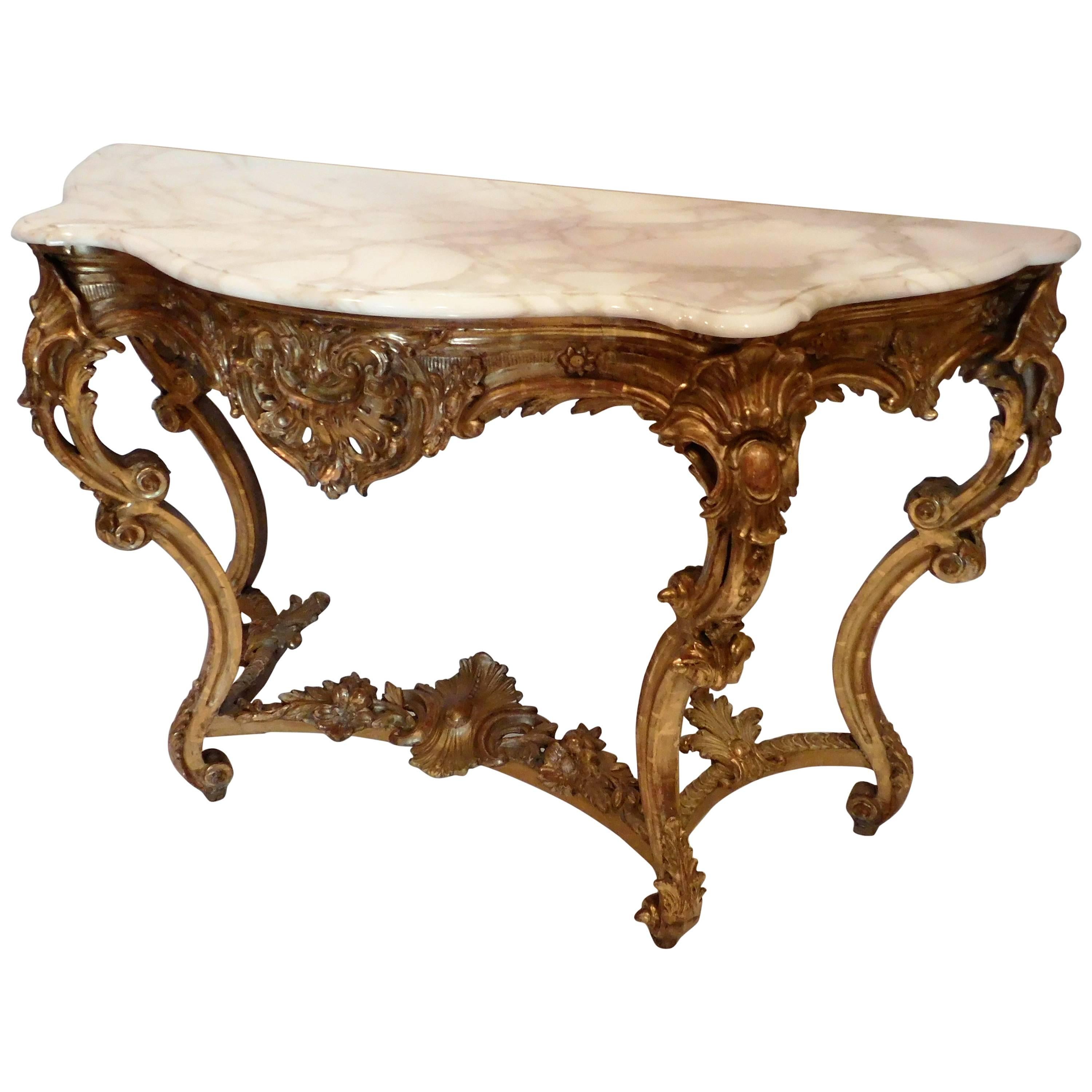 Louis XV Style Giltwood Console