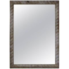 Large French Antique Zinc Frame with Mirror