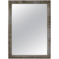 Large French Antique Zinc Frame with Mirror 6