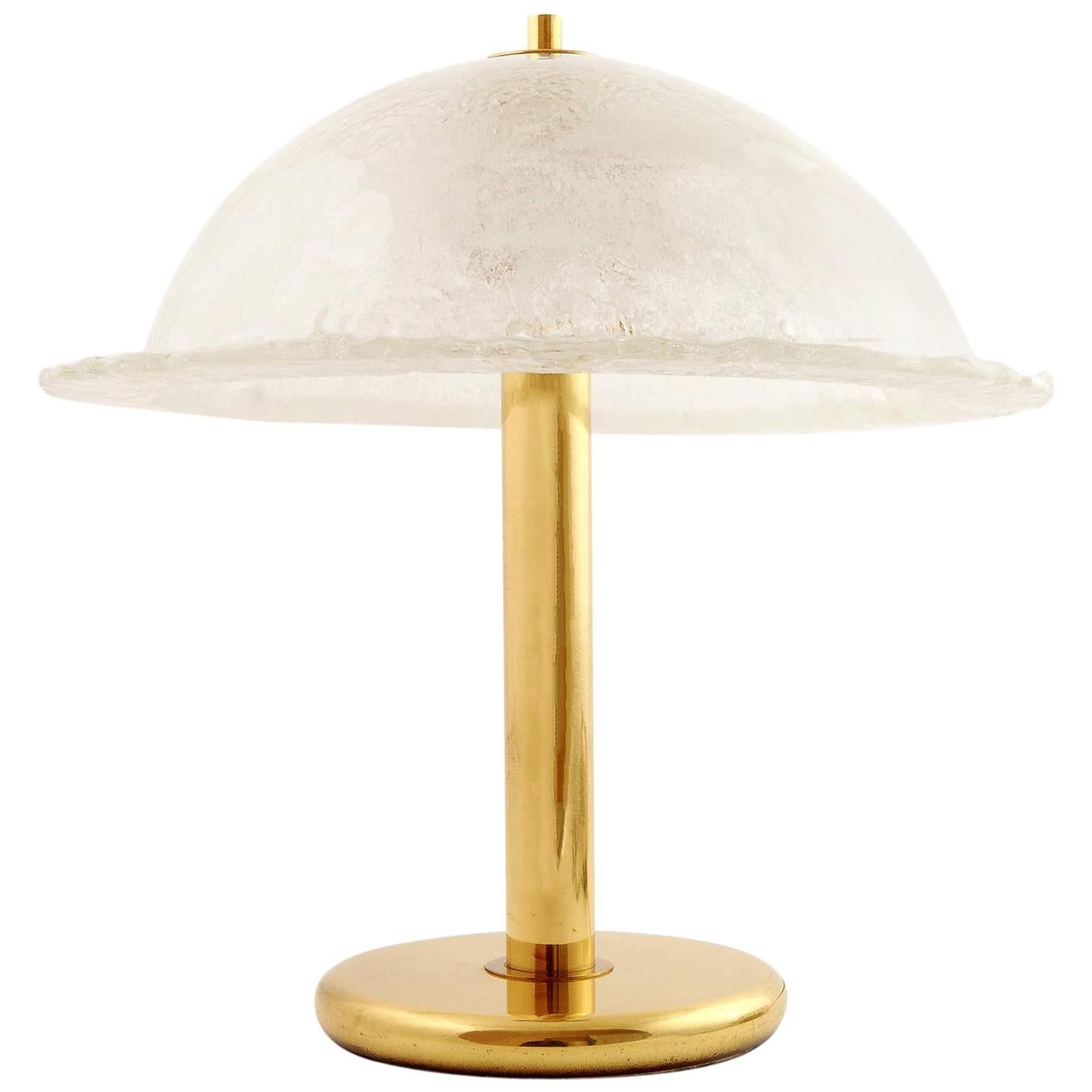 Large Table Lamp, Brass and Glass, Peill & Putzler or Hillebrand, Germany, 1970