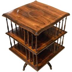 Rosewood Edwardian Period Antique Revolving Bookcase