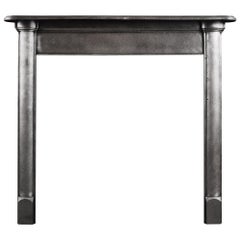 Antique Simple Polished Cast Iron Fireplace