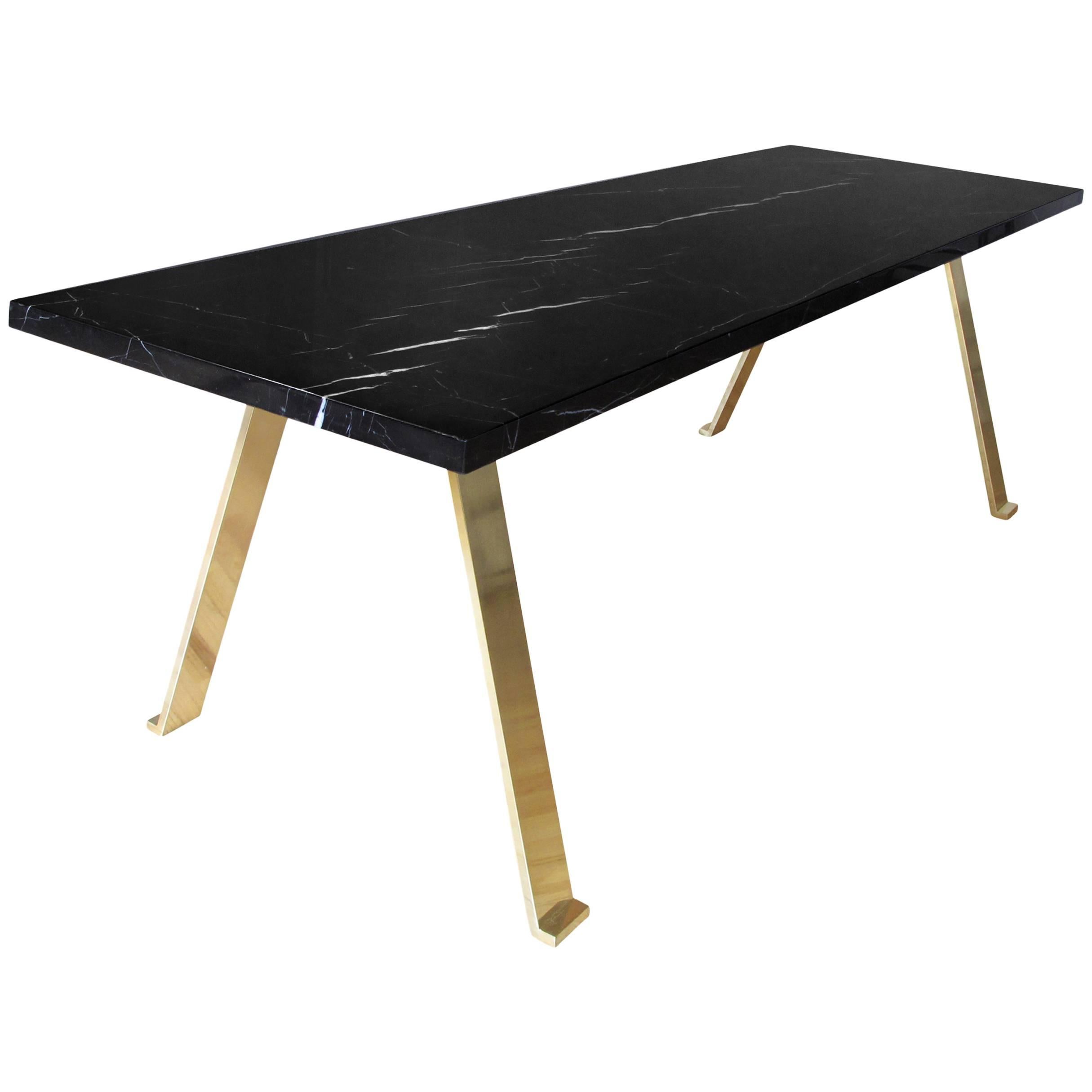 Adrian Marble and Bronze Dining Table im Angebot
