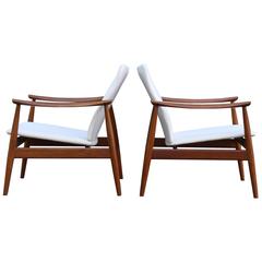 Pair of Finn Juhl Model No. 138 Easy Chairs Made by France & Son