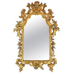 18th Century Louis XV Tuscan Carved Giltwood Mirror