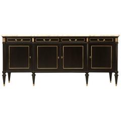 French Louis XVI Style Buffet with Marble Top