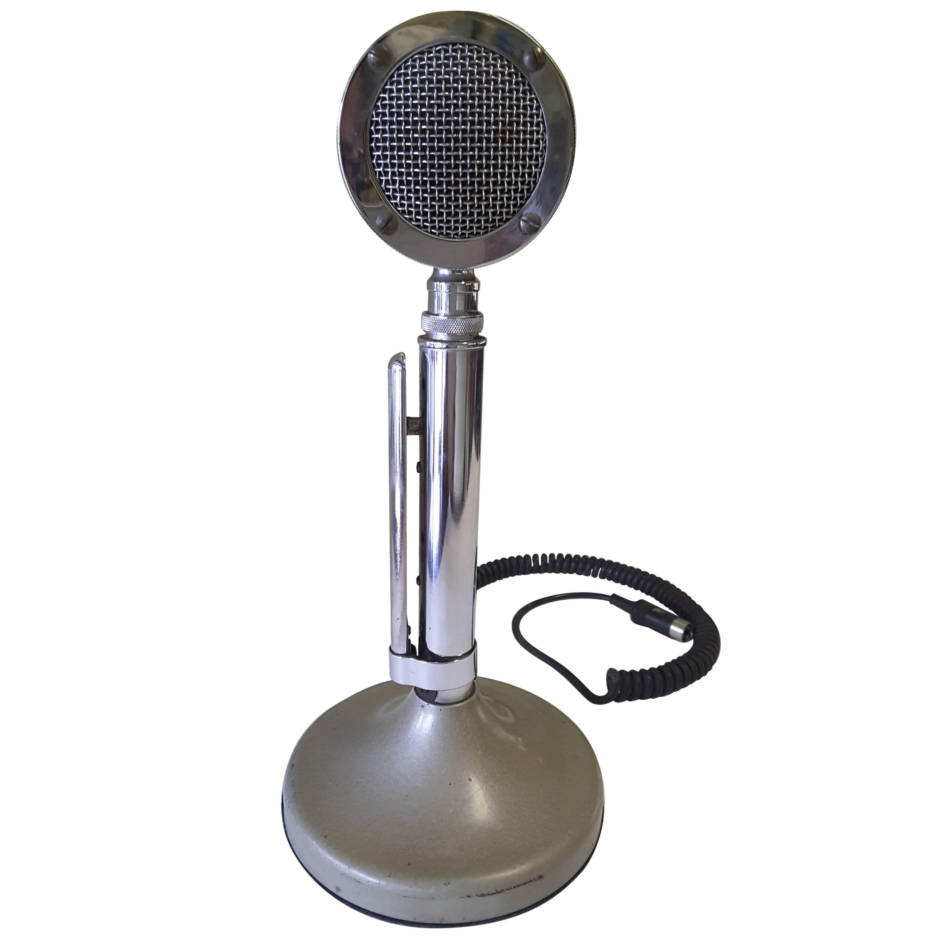 Mid-Century Modern Chrome Tabletop Microphone by Astatic Ltd