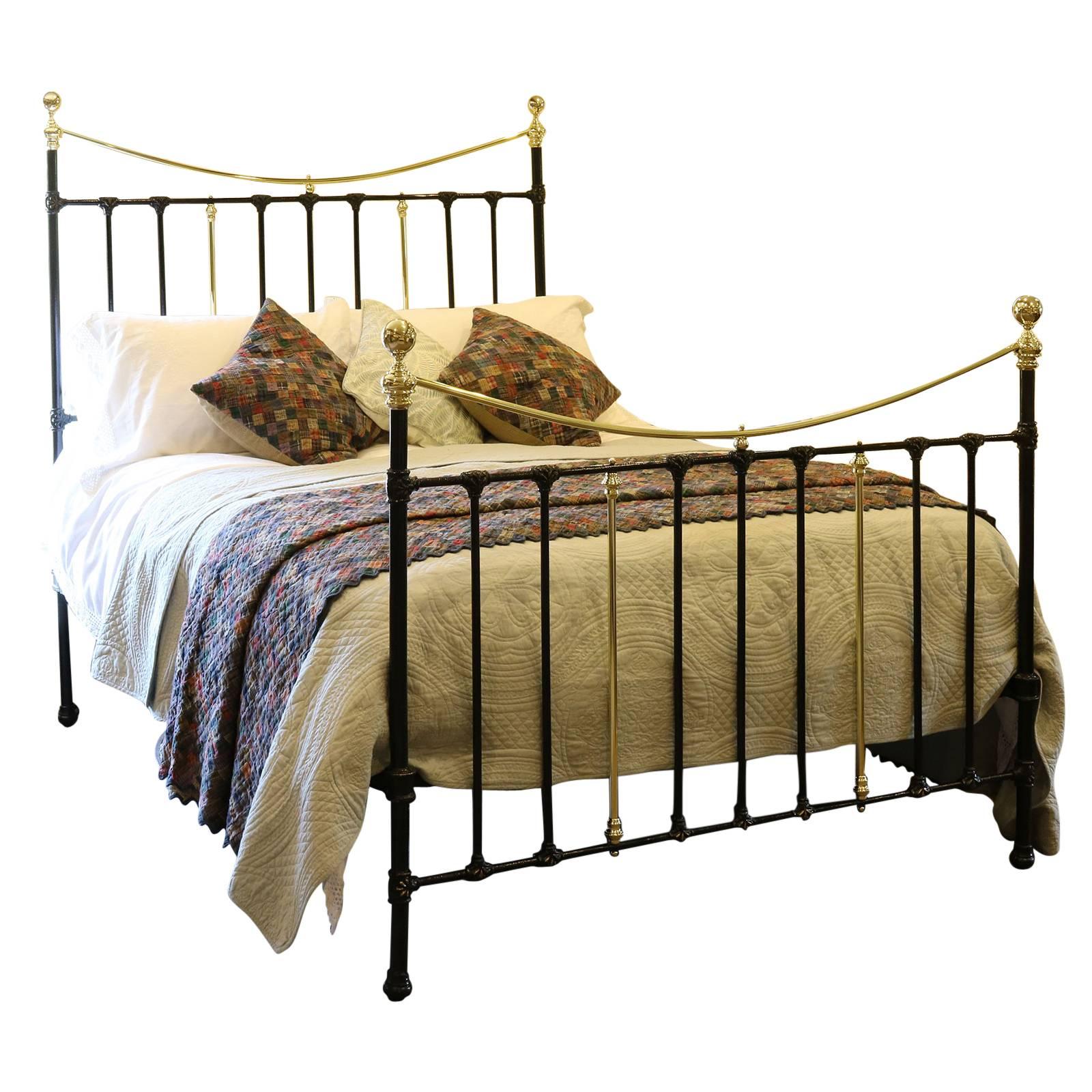 Brass and Iron Bed in Black
