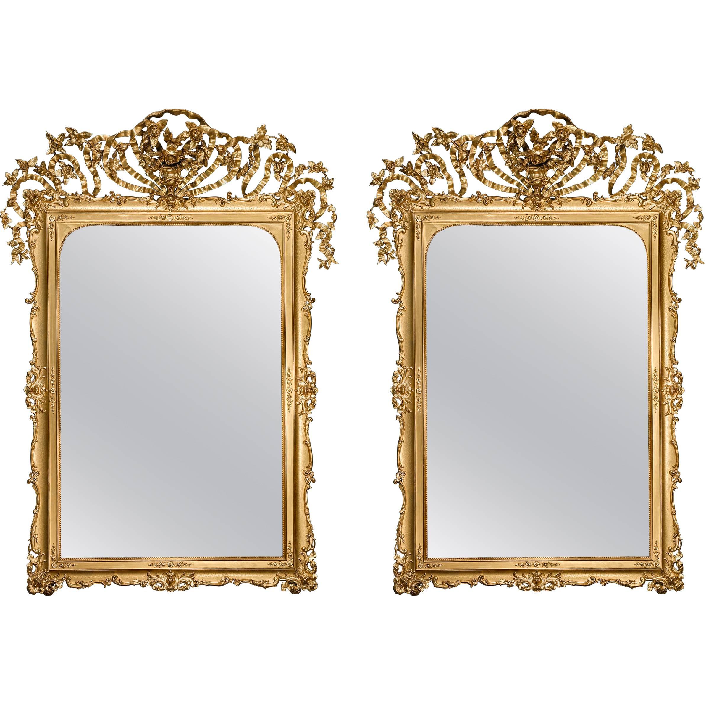 Napoleon III Pair of Giltwood Mirrors