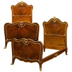 Antique Rococo Style Pair of Twin Beds