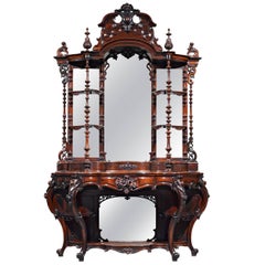 Rococo Revival Rosewood Étagère by Thomas Brooks