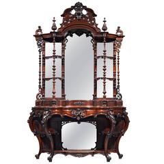 Rococo Revival Rosewood Étagère by Thomas Brooks 7