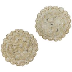 Amber Toned Limburg Bubble Flush Mounts 6