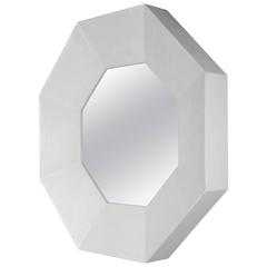 Eight Facet Mirror by Robert Kuo, Cream Lacquer, Limited Edition 9