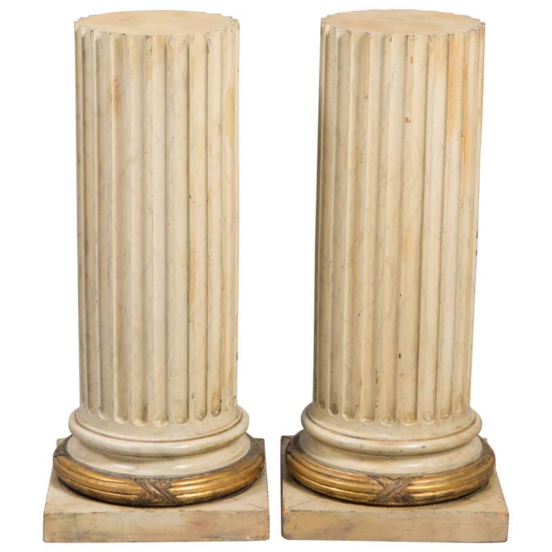Round Colums Pair of Round Fluted Wood Columns at 1stDibs | wood fluted columns ...