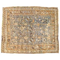 Vintage Persian Shiraz Oriental Rug, in Small Square Size, with Soft Earth Tones 4