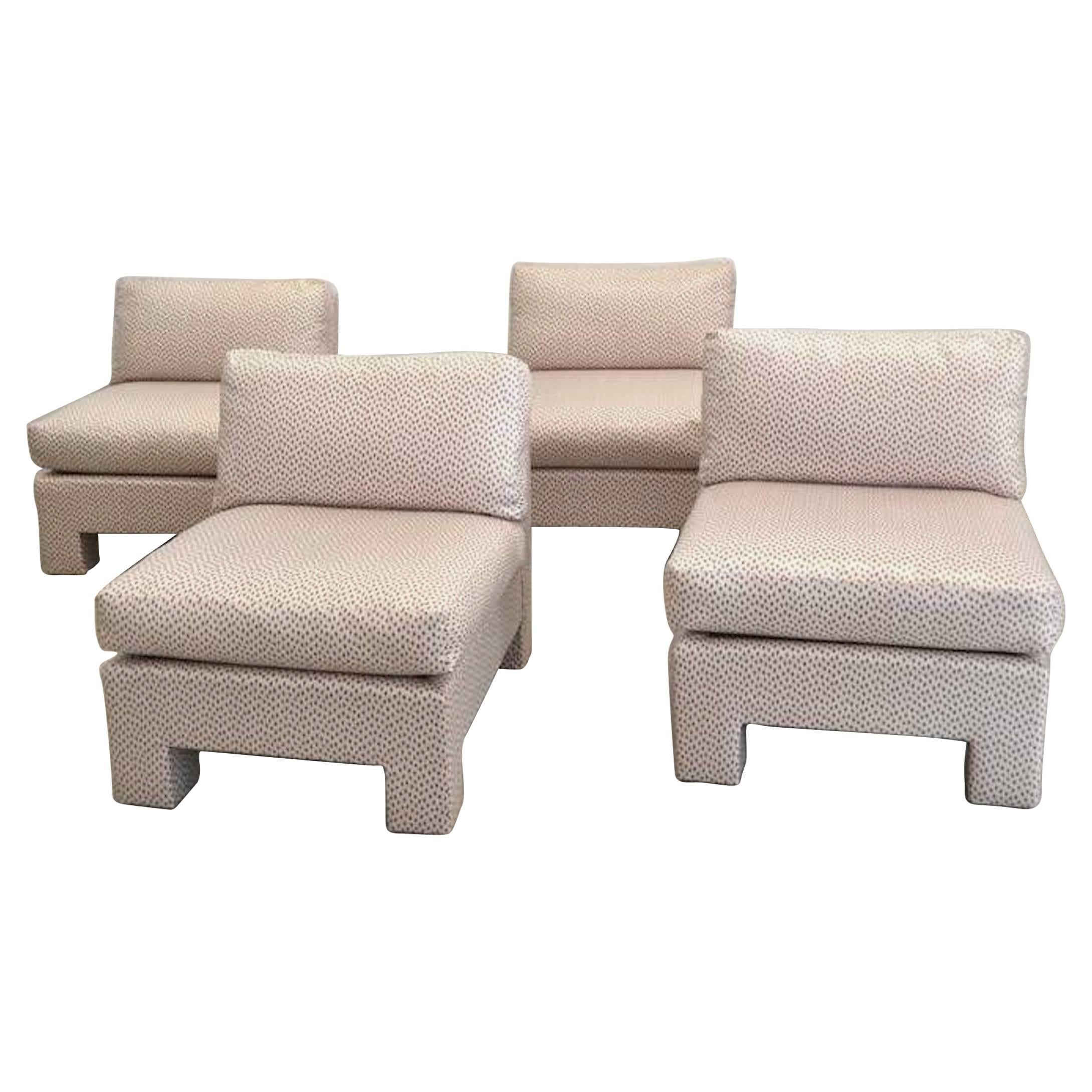 Pair of Post-Modern Slipper Chairs For Sale