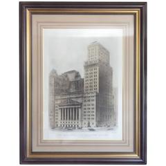 Huge New York Stock Exchange Etching, 1922