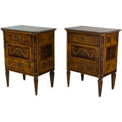 Pair of Italian Marquetry Commodes