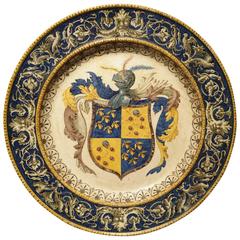 Antique Armorial Plate from Corsica, 19th Century