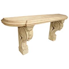 Antique Marble-Top Console Table from South-East, France