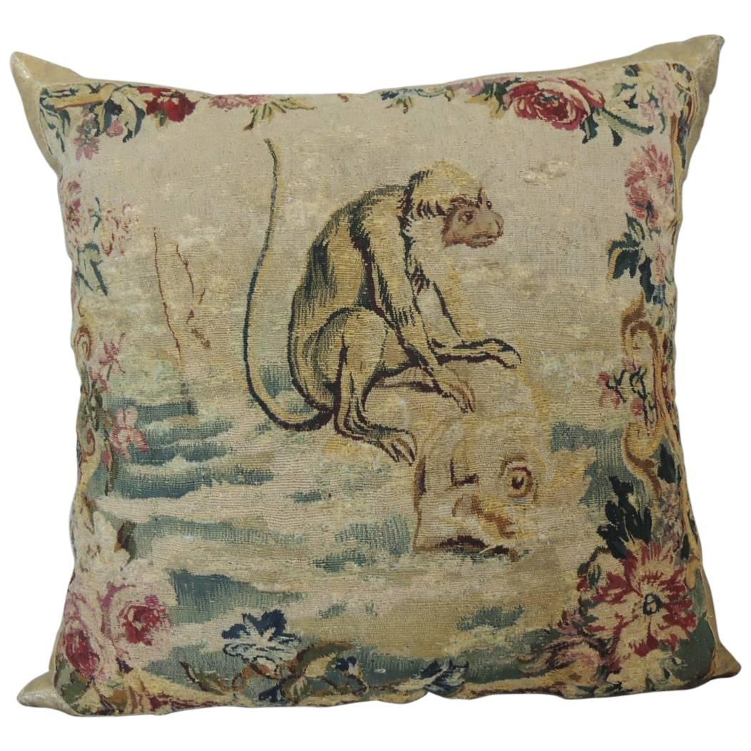 18th Century Aubusson Antique Tapestry Pillow