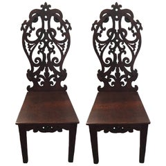 1950s Carved Haitian Wood Side Chairs