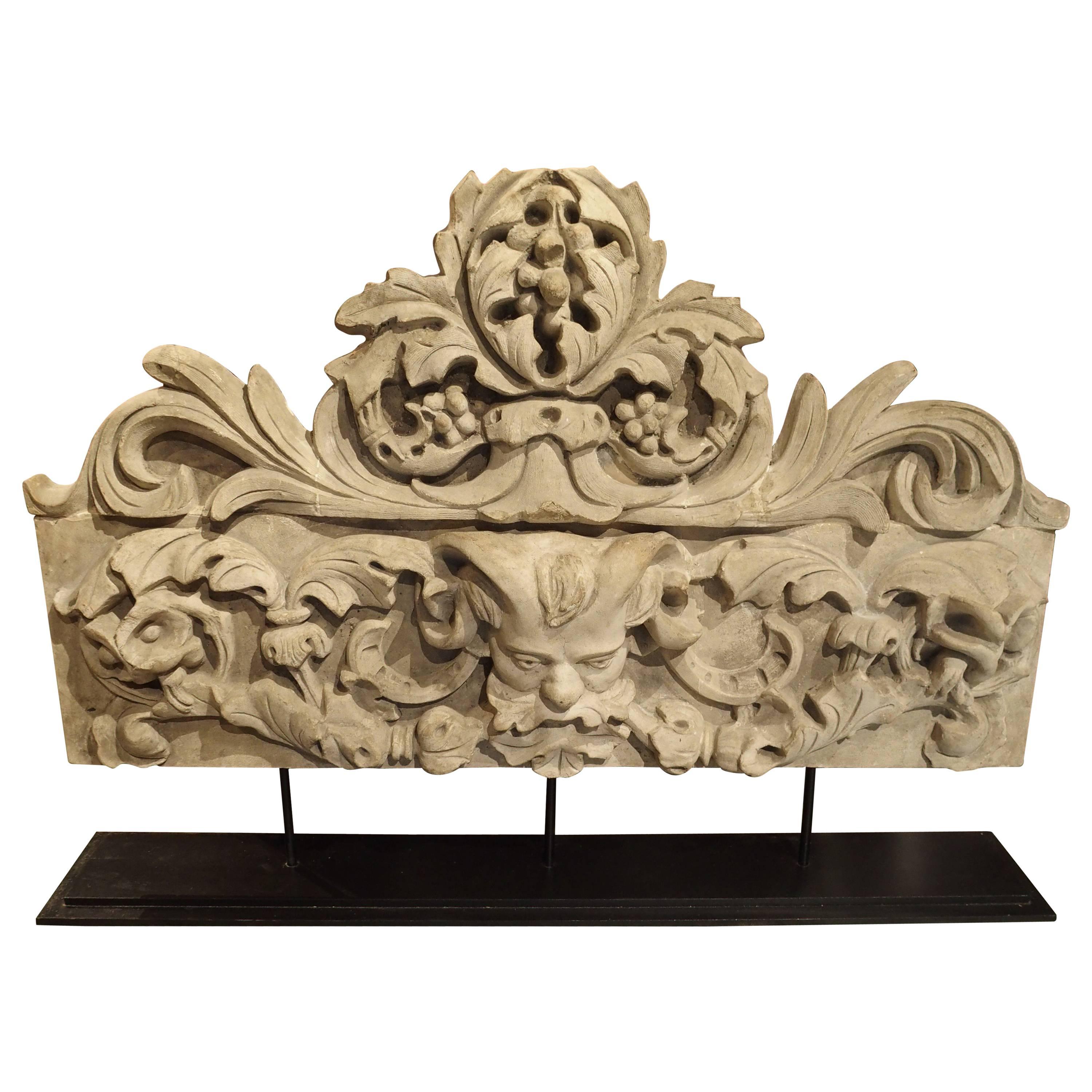 Patinated Terra Cotta Architectural Piece on Stand, France, circa 1900