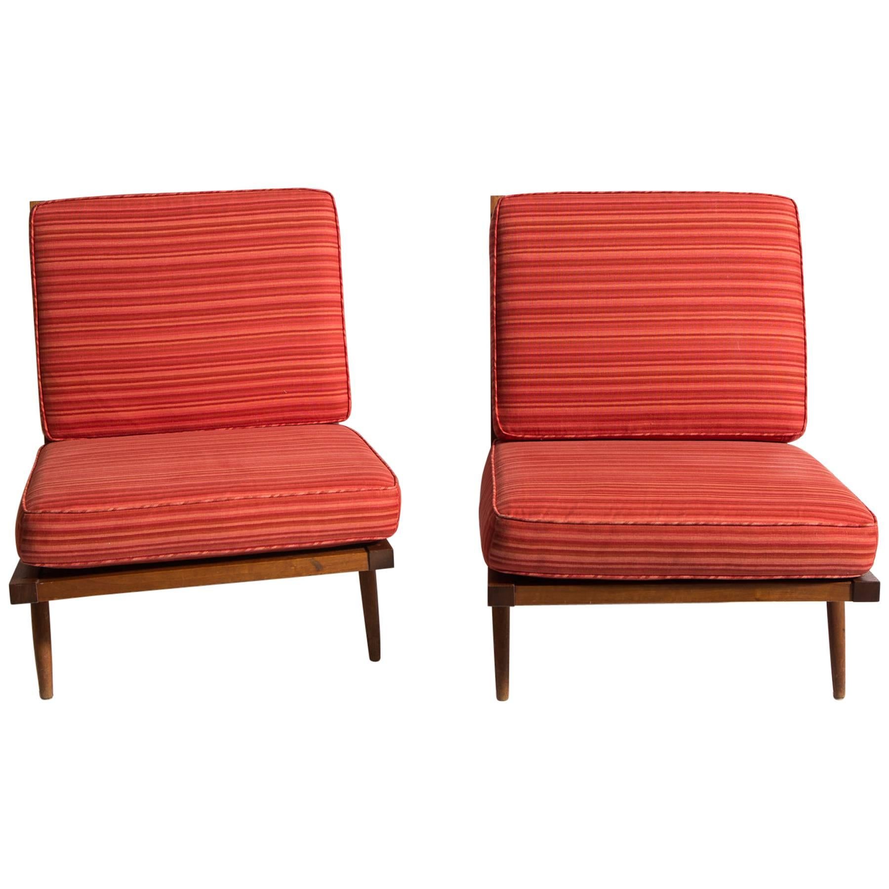 Pair of George Nakashima Walnut Lounge Chairs