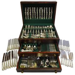 Antique English King by Tiffany & Co. Sterling Silver Dinner Size Flatware Set 482 Pcs