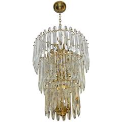 Large Three-Tier Gaetano Sciolari Italian Crystal Chandelier 12