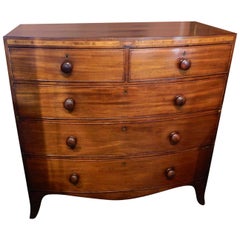 English George III Style Two over Three Chest of Drawers, Early 19th Century