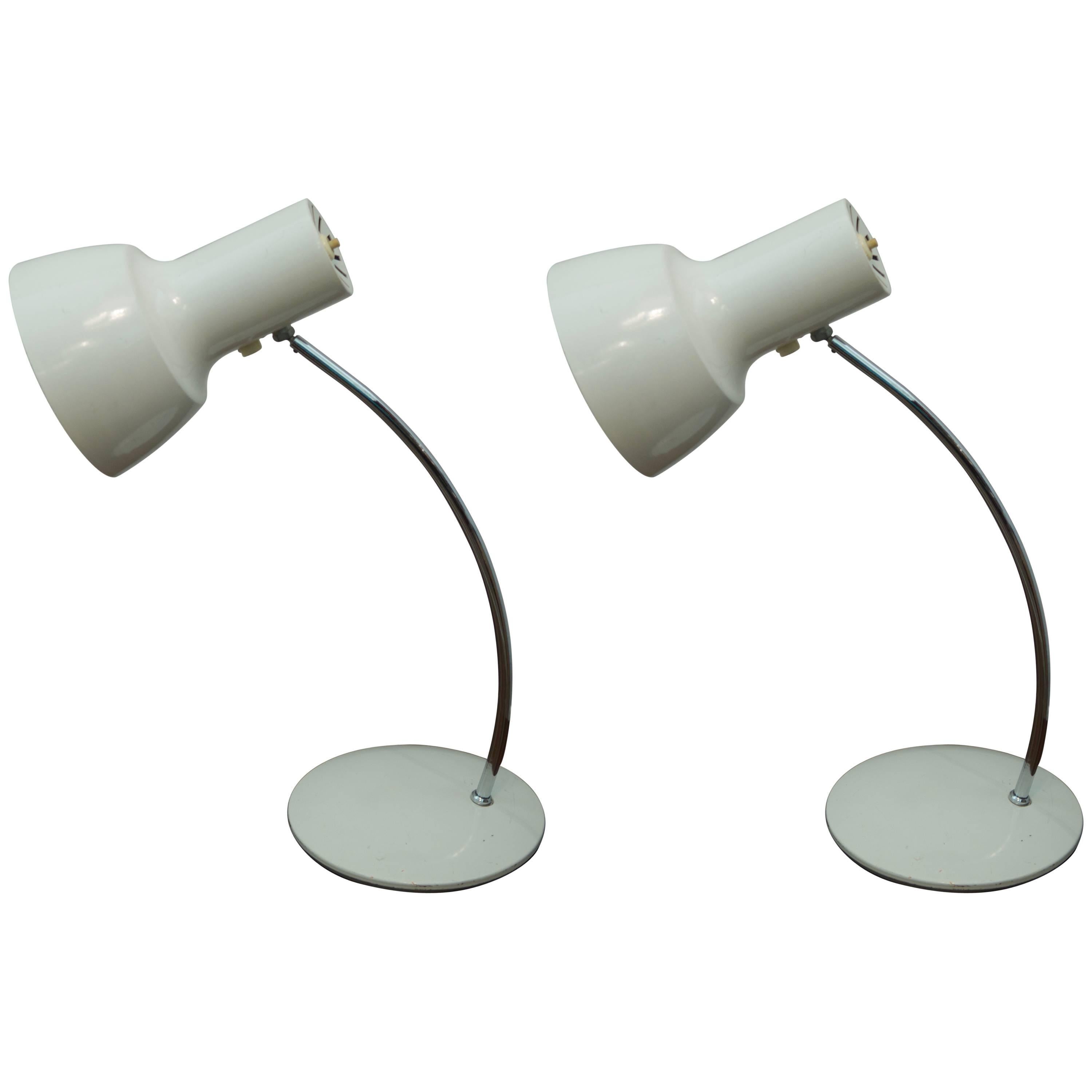 Lampes de table blanches de Josef Hurka pour Napako en vente