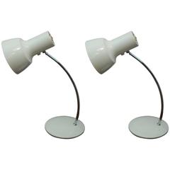 Retro White Table Lamps by Josef Hurka for Napako