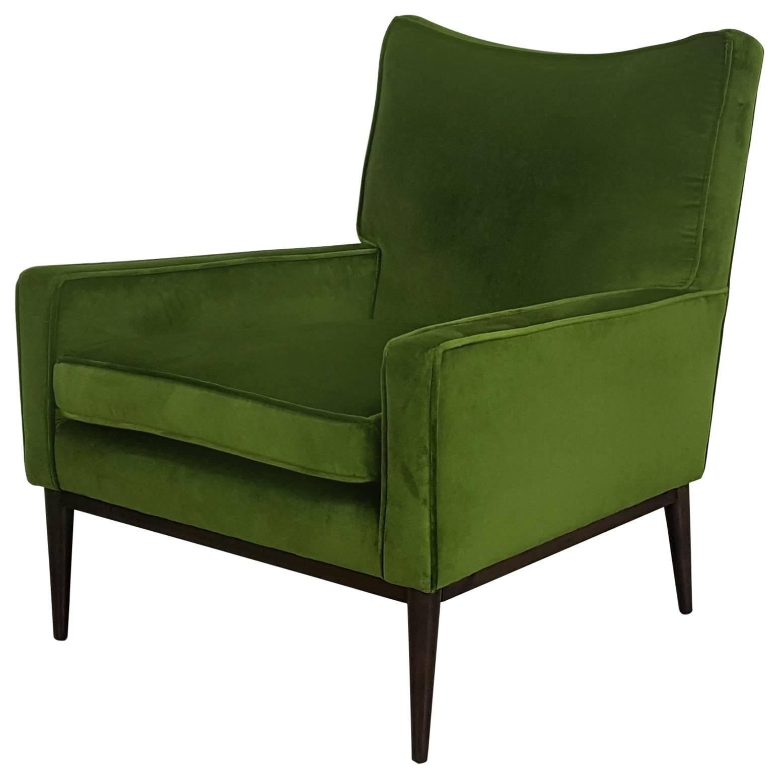 Lounge Chair by Paul McCobb in Lush Green Velvet, 1950s