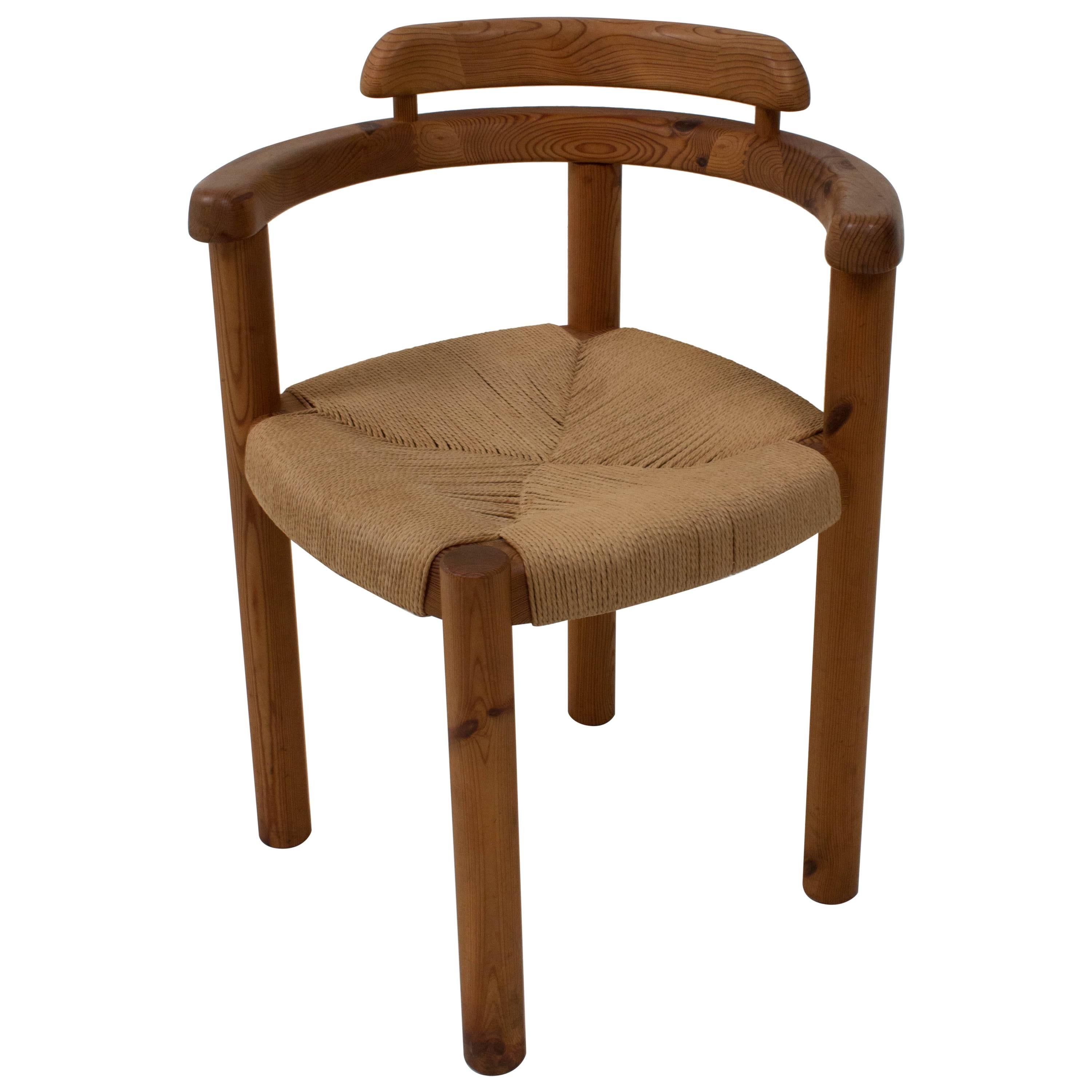 Stylish Mid-Century Modern Corner Chair in the Style of Rainer Daumiller, 1970s