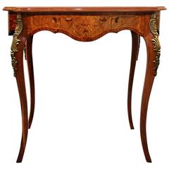 Charming French Rosewood and Figural Inlaid Table