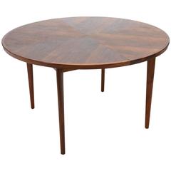 Round Walnut Dining Table by John Keal for Brown Saltman