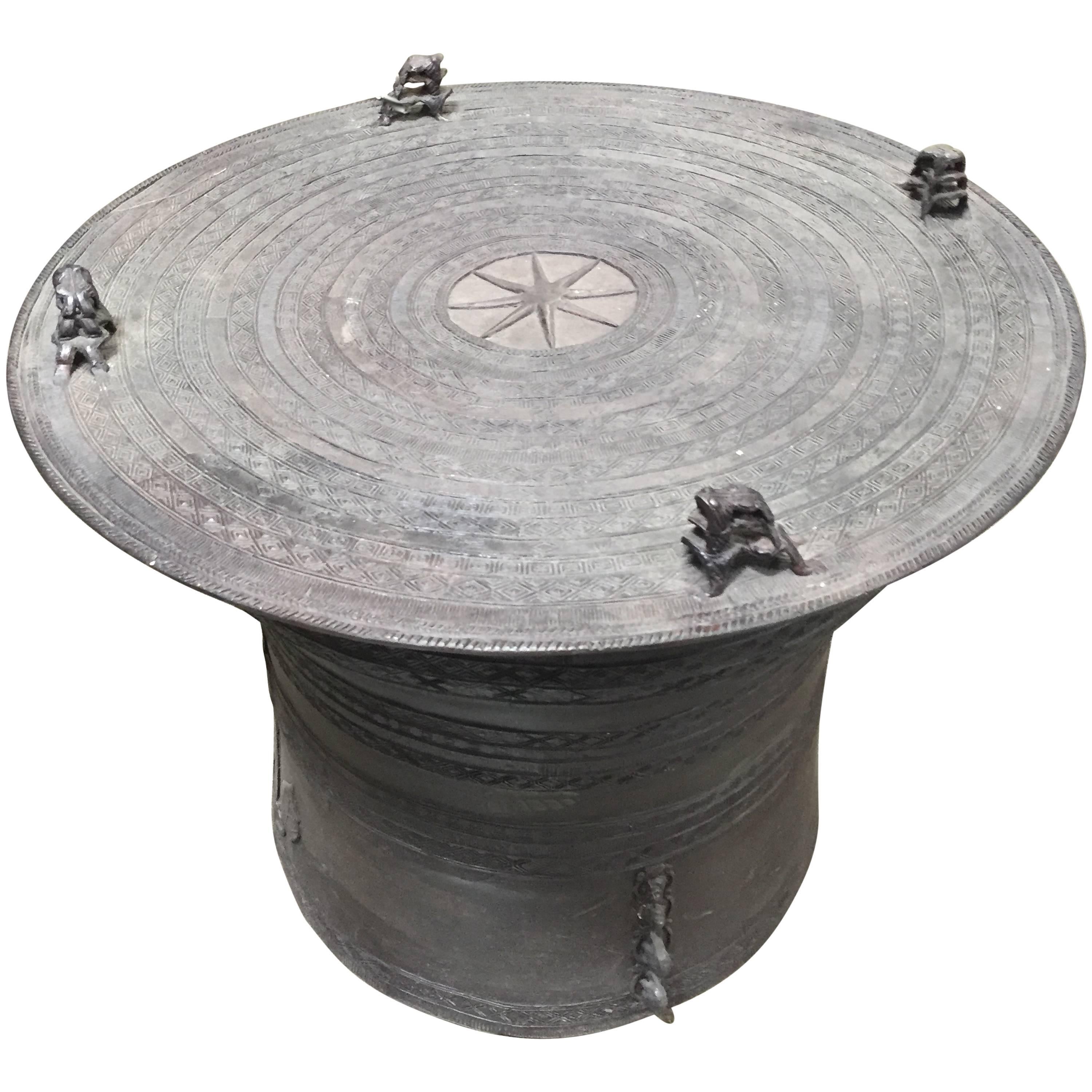 Bronze Rain Drum Side Table