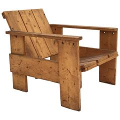 1950s Gerrit Rietveld Crate Chair by Unknown Manufacturer