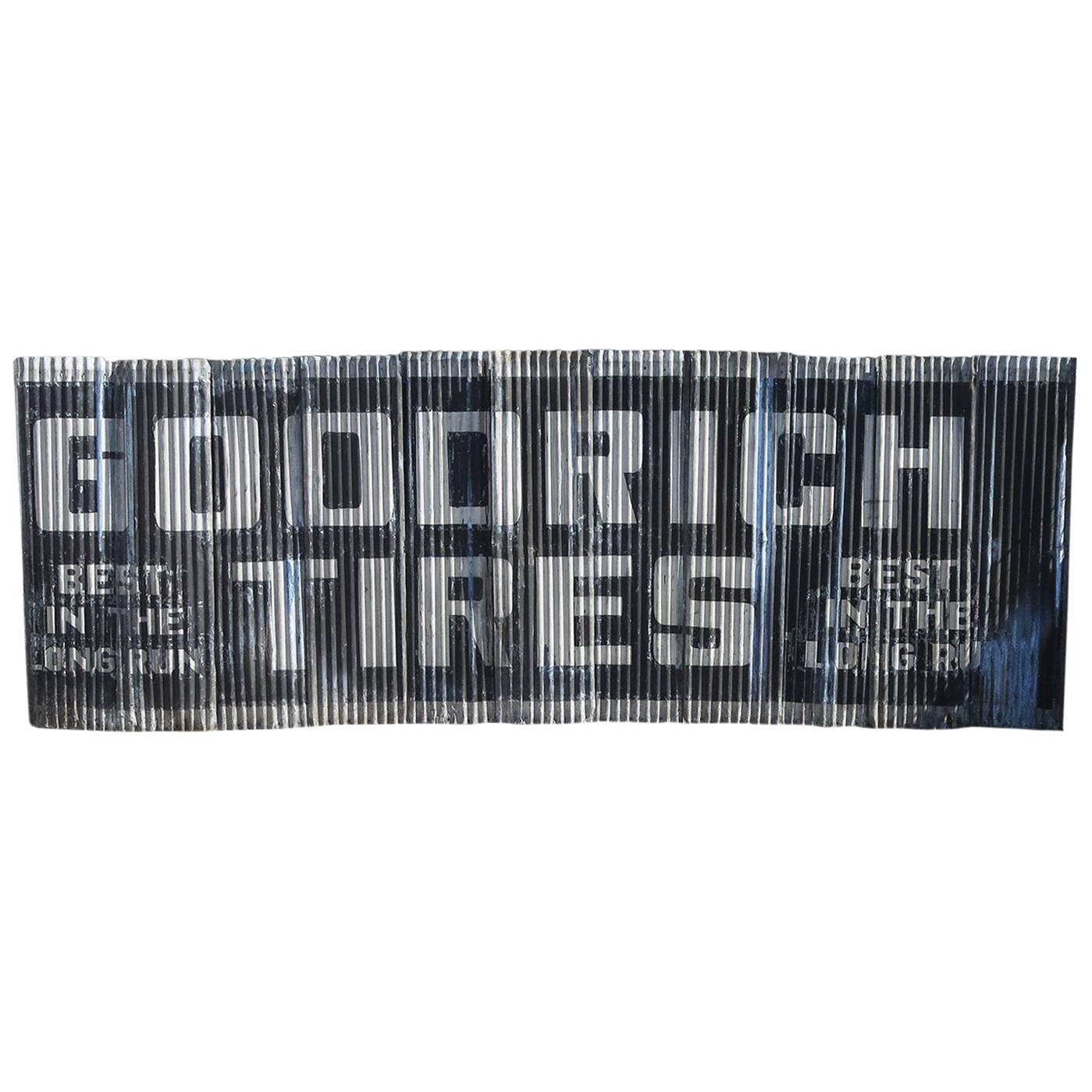 Massive Goodrich Tires Painted Sign on Corrugated Steel Panels