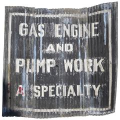 Large Painted Automotive Sign on Corrugated Steel Panels